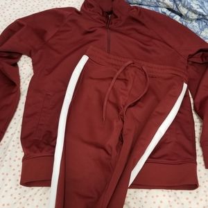 Pacsun burgundy tracksuit